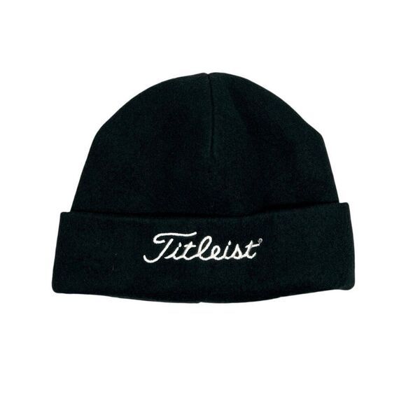 Titleist Winter Stocking Hat Men's Black Fleece Thermal Insulated Golf Beanie - Picture 1 of 5